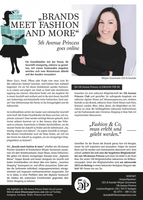Handelsverband Baden-Württemberg Partnerschaft mit 5th Avenue Princess